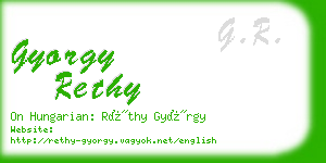 gyorgy rethy business card